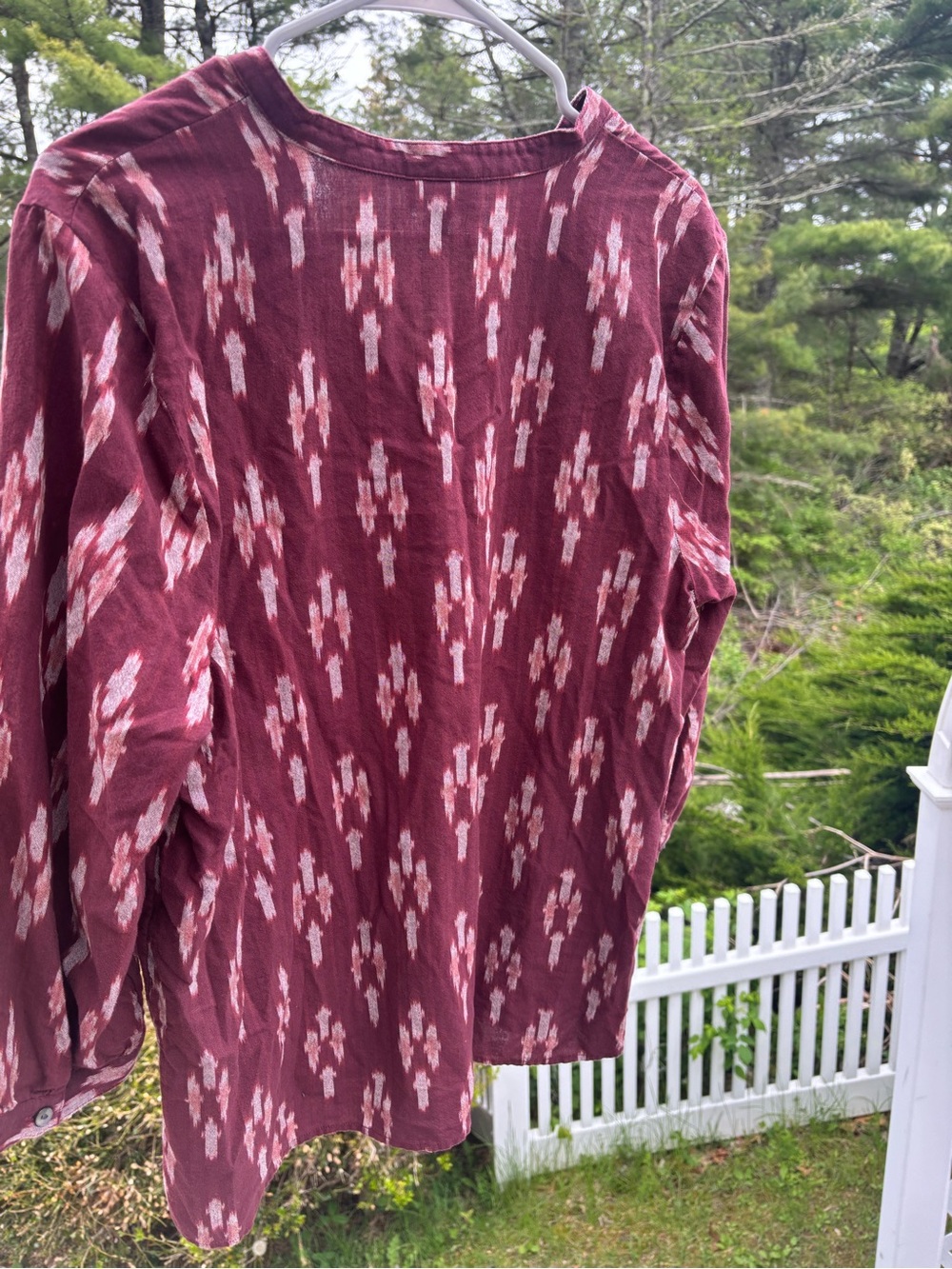 J.Jill Pure Jill Ikat Tunic Top Large Boho Cotton Blouse - Picture 6 of 9